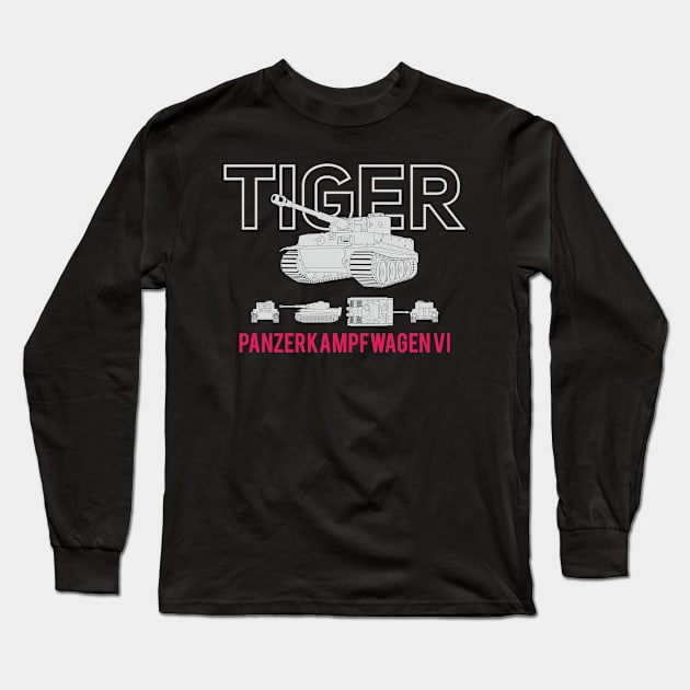 The famous German Panzer 6 Tiger tank Long Sleeve T-Shirt by FAawRay